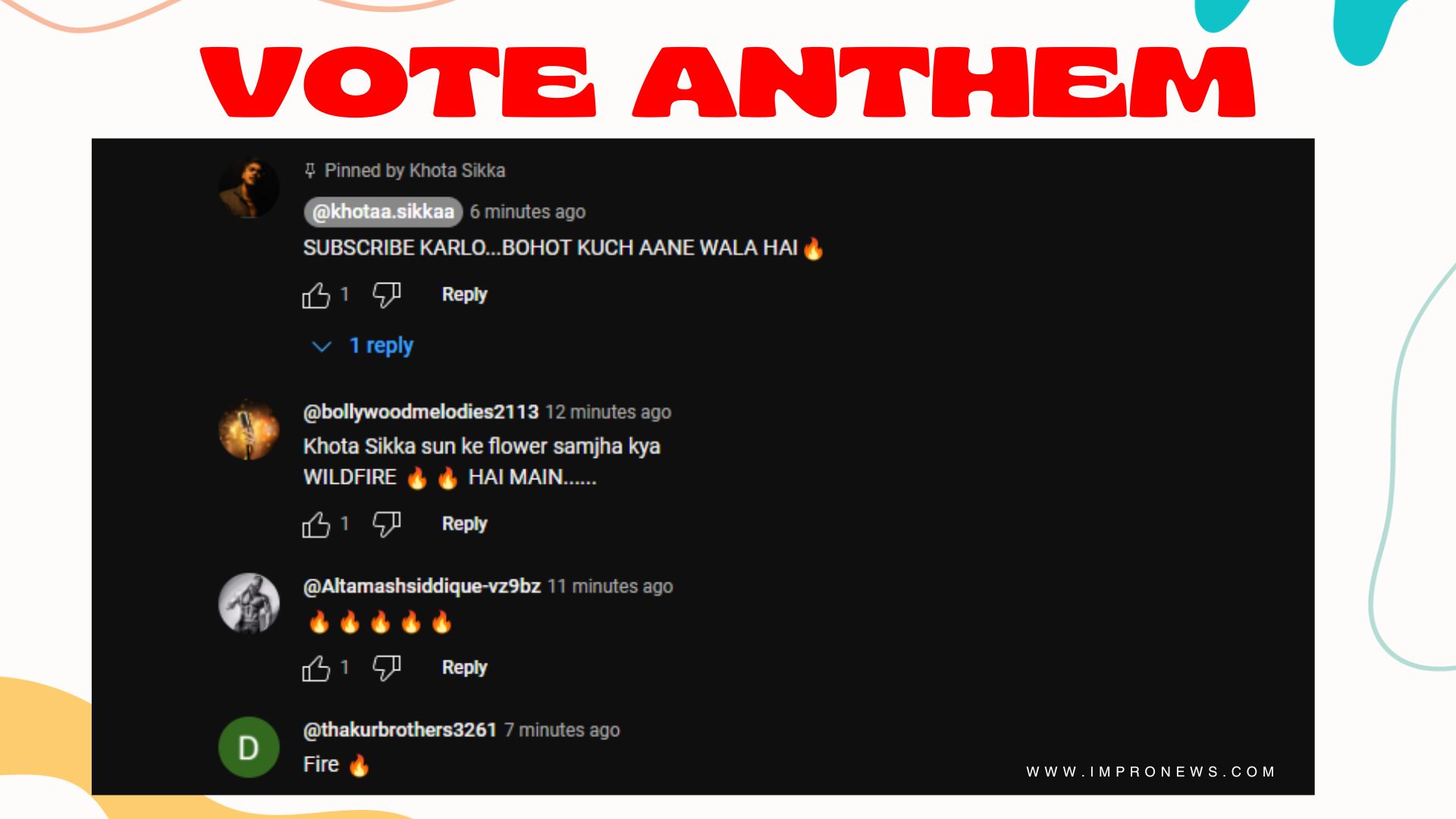 Comments on Vote Anthem by Khota Sikka